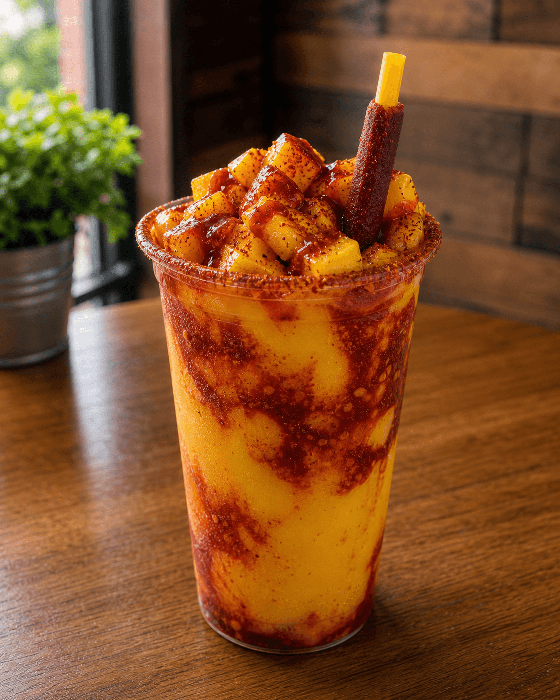 Arizona preparado con chamoy, chile y fruta