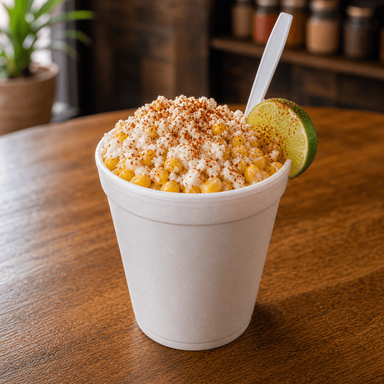 Referencia de elote en vaso