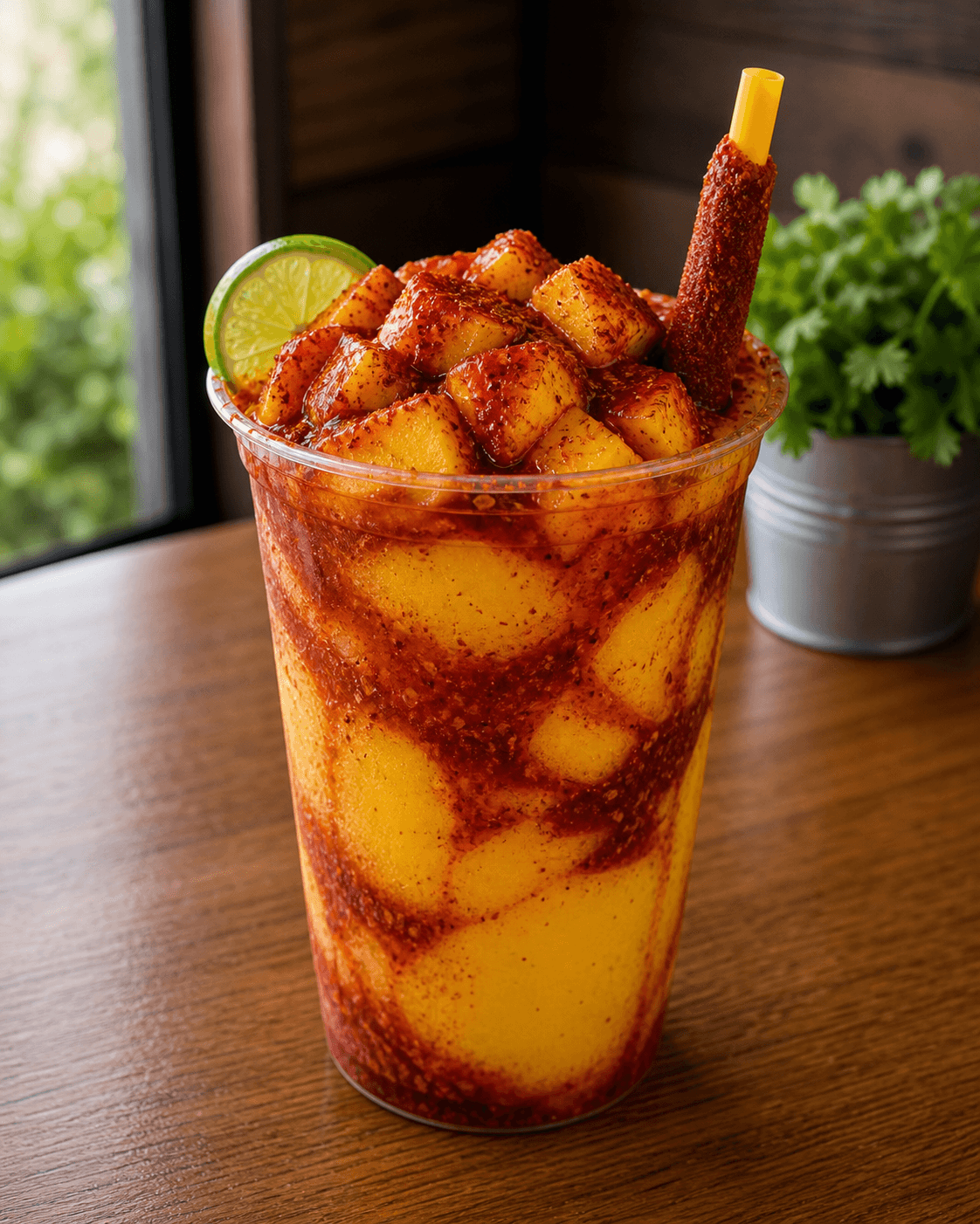 Mangonada con mango, chamoy y chile
